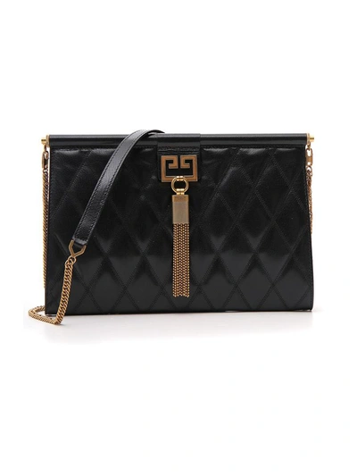 Shop Givenchy Medium Gem Quilted Clutch In Black