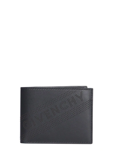 Shop Givenchy Perforated Fold Wallet In Black