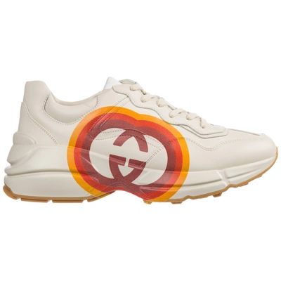 Shop Gucci Rhyton Interlocking G Sneakers In White