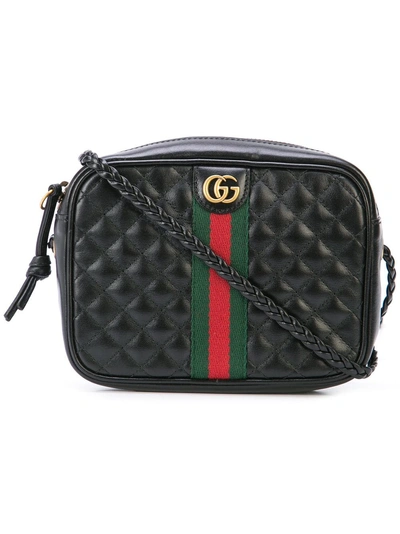 GUCCI QUILTED LEATHER CAMERA BAG - 黑色