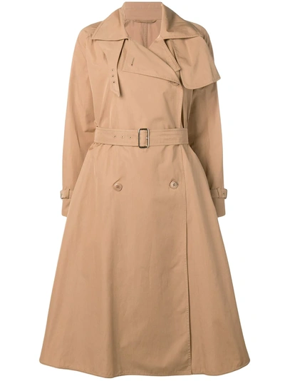 Shop Max Mara Belted Trench Coat - Brown