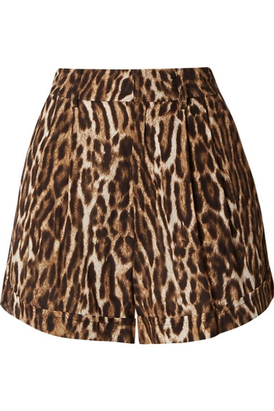 Shop R13 Leopard-print Voile Shorts In Brown