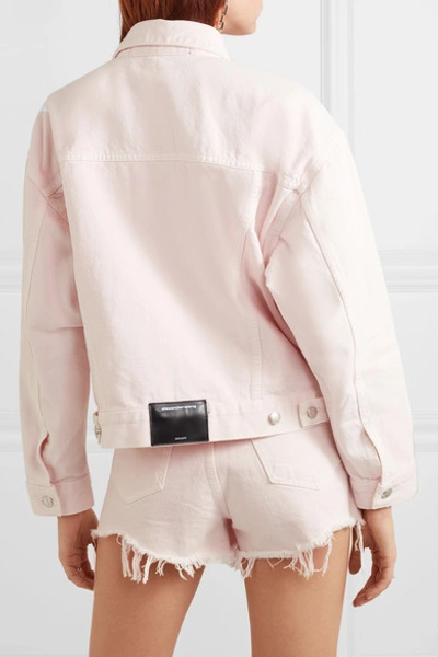 Shop Alexander Wang Game Denim Jacket In Pink
