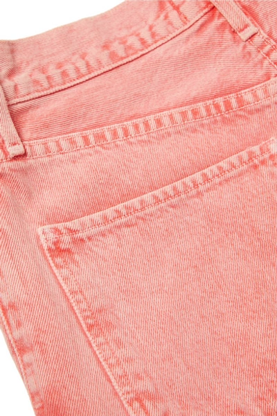 Shop Agolde Jamie Cropped High-rise Slim-leg Jeans In Peach
