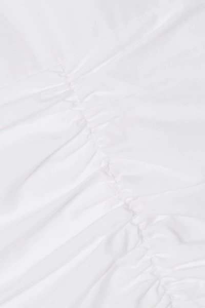 Shop Loewe Cutout Ruffled Cotton And Linen-blend Maxi Dress In White