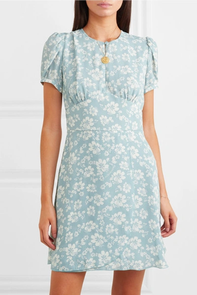 Shop Alexa Chung Floral-print Crepe De Chine Mini Dress