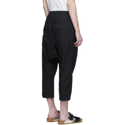 Shop Rick Owens Drkshdw Black Cotton Cropped Drawstring Lounge Pants In Black 09