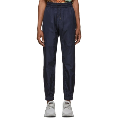 Shop Givenchy Navy Satin Jogger Lounge Pants In 410 Navy