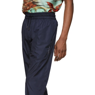 Shop Givenchy Navy Satin Jogger Lounge Pants In 410 Navy