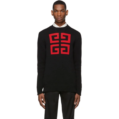 Shop Givenchy Black & Red 4g Sweater