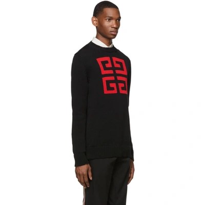 Shop Givenchy Black & Red 4g Sweater