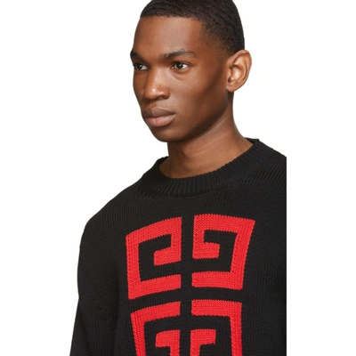 Shop Givenchy Black & Red 4g Sweater