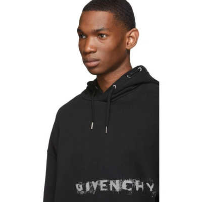 Shop Givenchy Black Graffiti Logo Hoodie In 001 Black