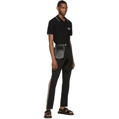 Shop Givenchy Black Sequins Embroidered Slim Fit Polo In 001 Black