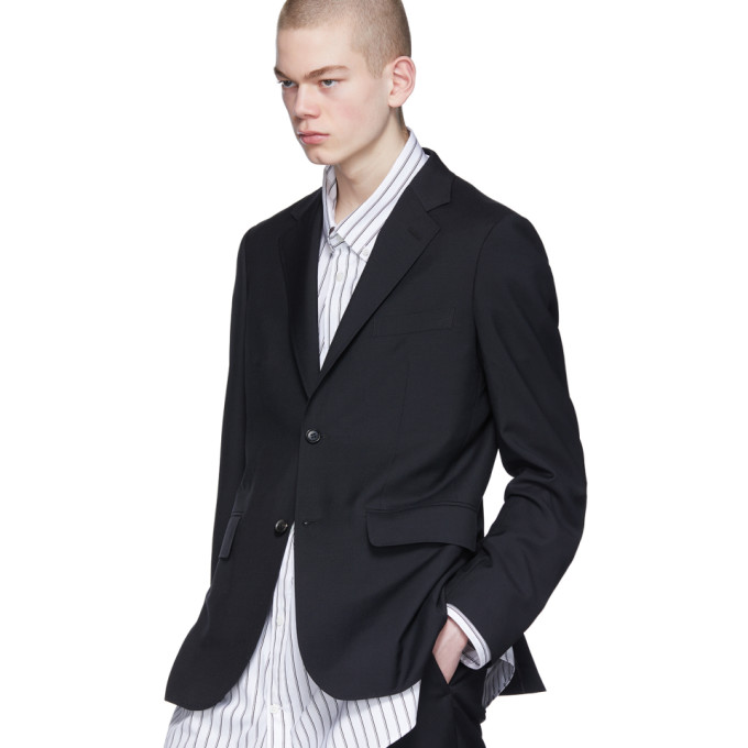 Comme Des Garcons Homme Deux Comme Des Garcons Homme Deux Black Tropical Wool Blazer In 1 Blk Modesens