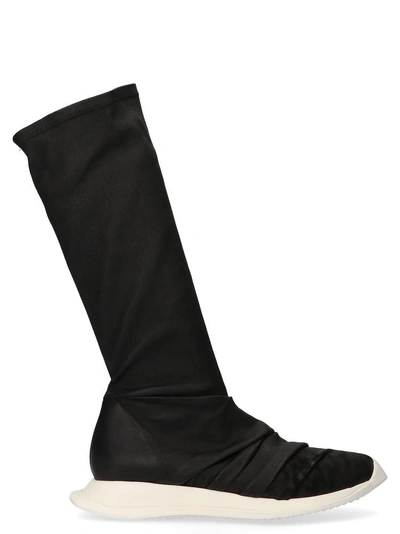 Shop Rick Owens Stretch Sneaker Boots In Black