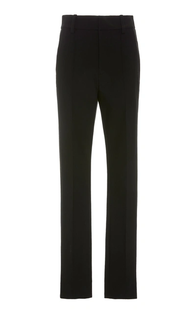 Shop Vince Crepe Slim-leg Pants In Black