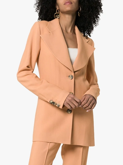 Shop Khaite Mckenna Stretch Twill Blazer In Orange