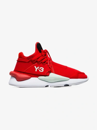 Shop Y-3 Red Kaiwa Striped Low Top Sneakers