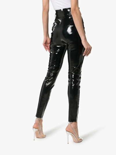 Shop Skiim Natalie Patent Leather Skinny Trousers In Black