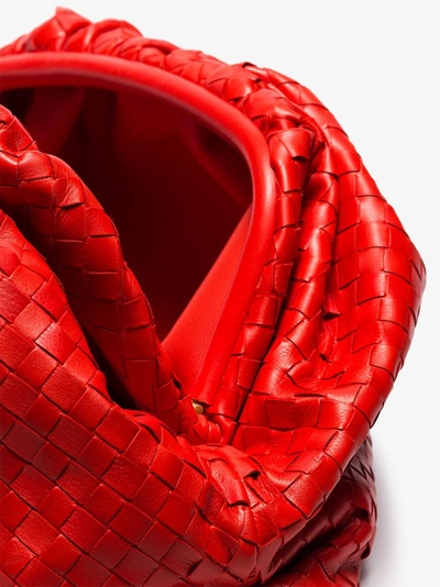 Shop Bottega Veneta Red Woven Leather Clutch Bag In 113 - Red