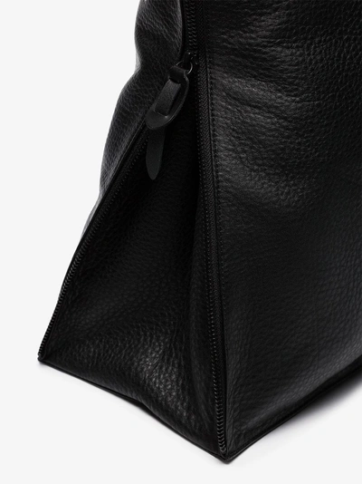 Shop Yohji Yamamoto Black Leather Tote Bag