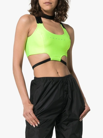 Shop Ambush Waves Beach Logo Print Cropped Top In Green