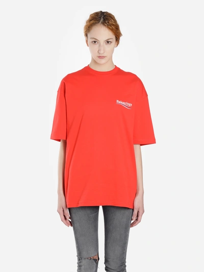 Shop Balenciaga T-shirts In Red