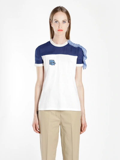 Shop Prada T-shirts In Blue/white