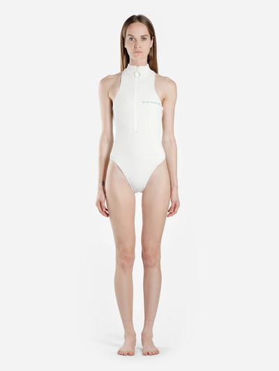 Shop Off-white C/o Virgil Abloh Swimsuits In Blue White