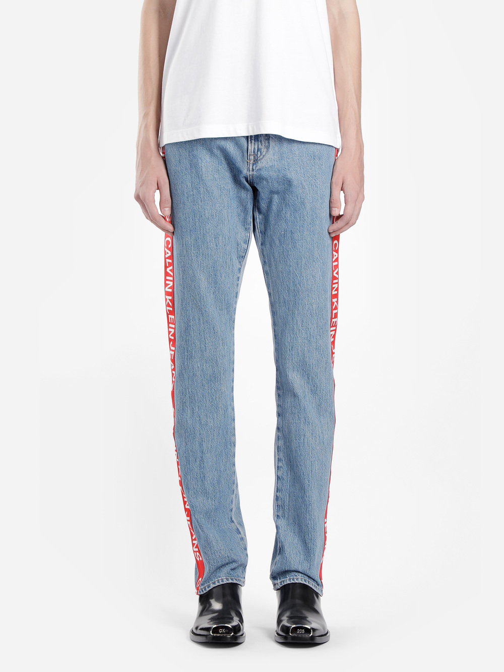 calvin klein jeans with red stripe