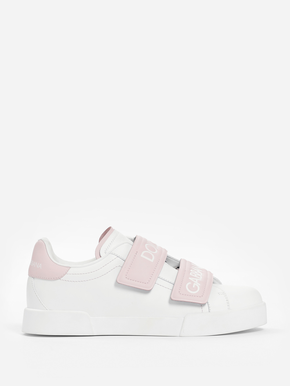 dolce and gabbana white and pink trainers