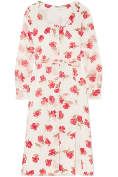 Shop Altuzarra Livia Floral-print Chiffon Dress In White