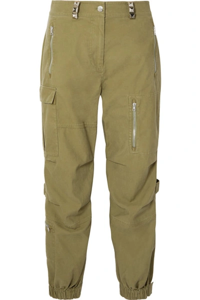 Shop Alexander Wang Cotton Cargo Pants In Army Green
