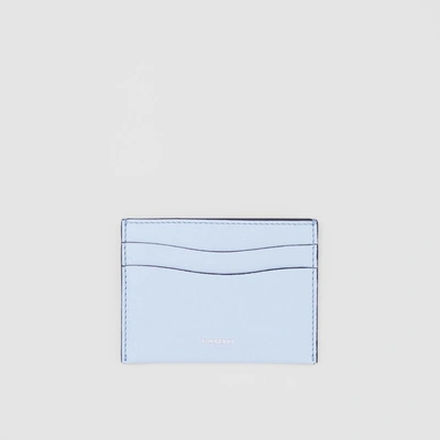 Shop Burberry Grainy Leather Card Case In Pale Blue