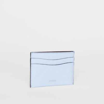 Shop Burberry Grainy Leather Card Case In Pale Blue