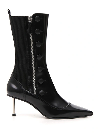 Shop Alexander Mcqueen Pointed Toe Stilleto Boots In Black