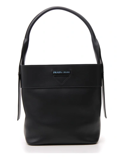 Shop Prada Margit Top Handle Bag In Black