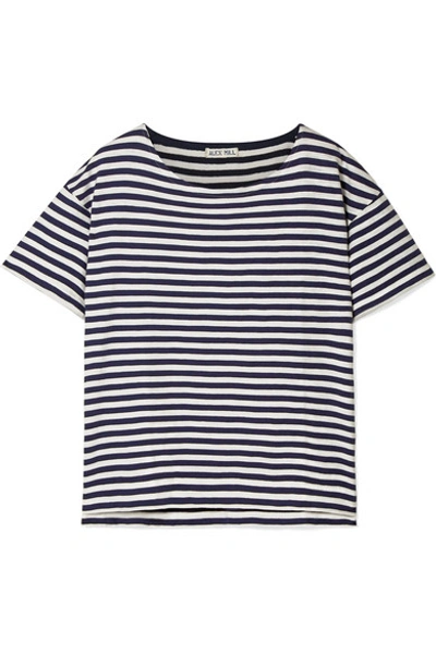 Shop Alex Mill Striped Cotton-jersey T-shirt In Navy