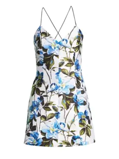 Shop Alice And Olivia Women's Tayla Floral Mini Dress In Neutral