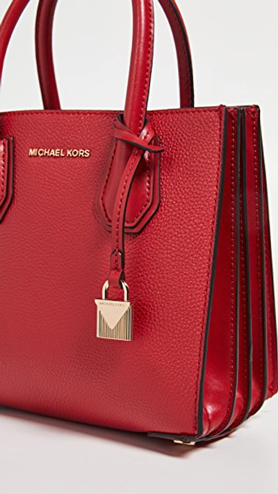 Shop Michael Michael Kors Mercer Medium Accordion Messenger Bag In Bright Red