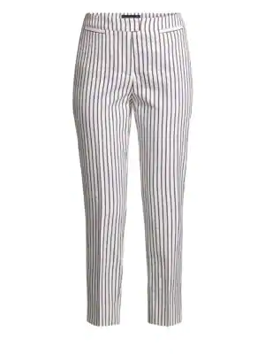 blue and white striped capris