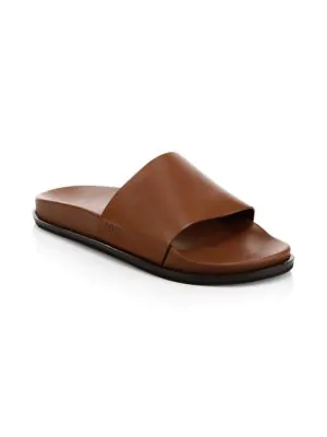 boss cliff leather slides
