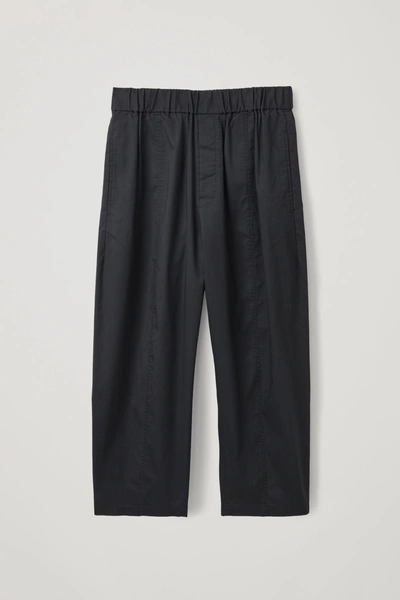Shop Cos Elasticated Barrel-leg Pants In Black