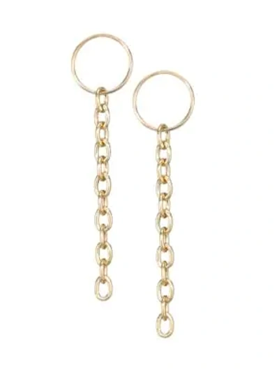 Shop Zoë Chicco 14k Yellow Gold Circle & Chain Drop Earrings