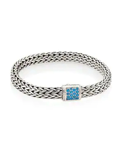 Shop John Hardy Classic Chain Gemstone & Sterling Silver Medium Bracelet In Turquoise