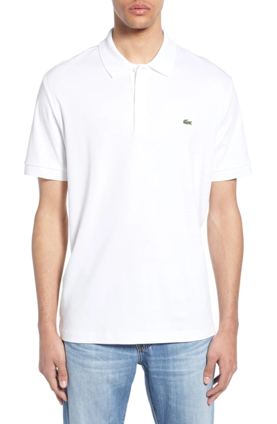 Shop Lacoste Jersey Interlock Regular Fit Polo In White