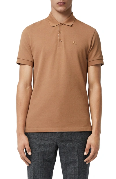 Shop Burberry Hartford Pique Polo In Military Red
