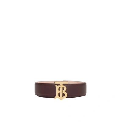 Shop Burberry Reversible Monogram Motif Leather Belt