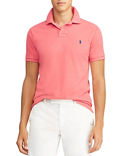 Shop Polo Ralph Lauren Custom Slim Fit Mesh Short Sleeve Polo Shirt In Coral